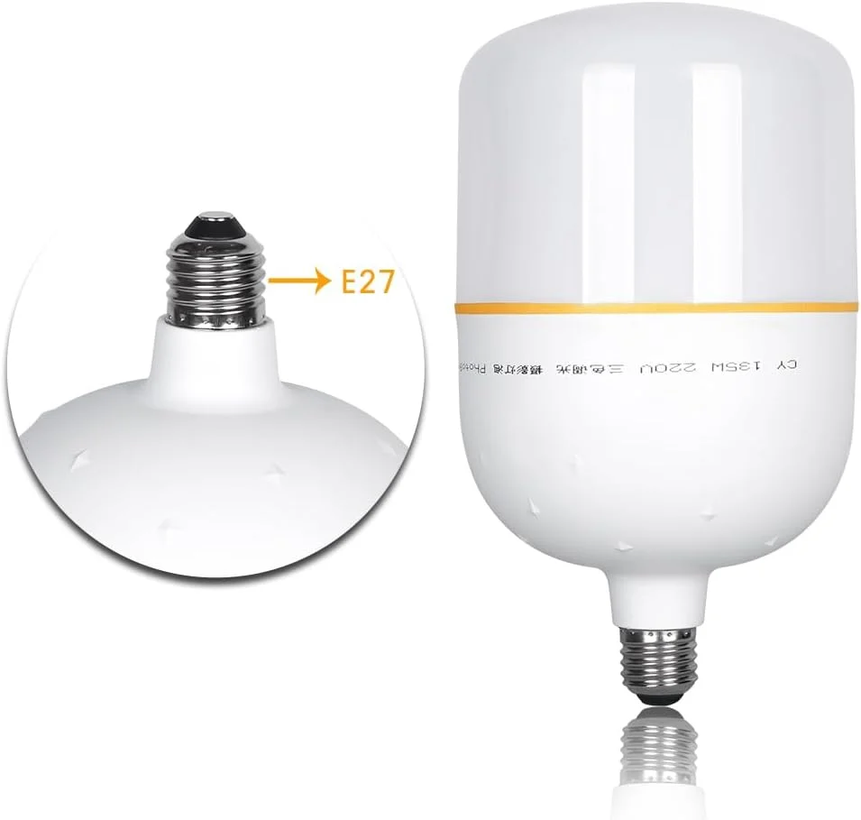 لامپ های ال ای دی عکاسی AECAM - 3 حالت دمای رنگی دوگانه، نورپردازی LED با روشنایی بالا 135 وات پایه E27 برای نور ویدئویی استودیوی عکس عکاسی (2 عدد)