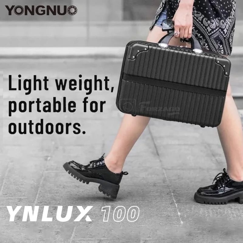 AECAM - YNLUX100 نور ویدئویی ال ای دی 100 وات دو رنگ با پایه V، مناسب عکاسی با قابلیت کنترل از راه دور توسط اپلیکیشن، مدل YN200 (کیت سفید 3200-5600K نسخه آمریکا)