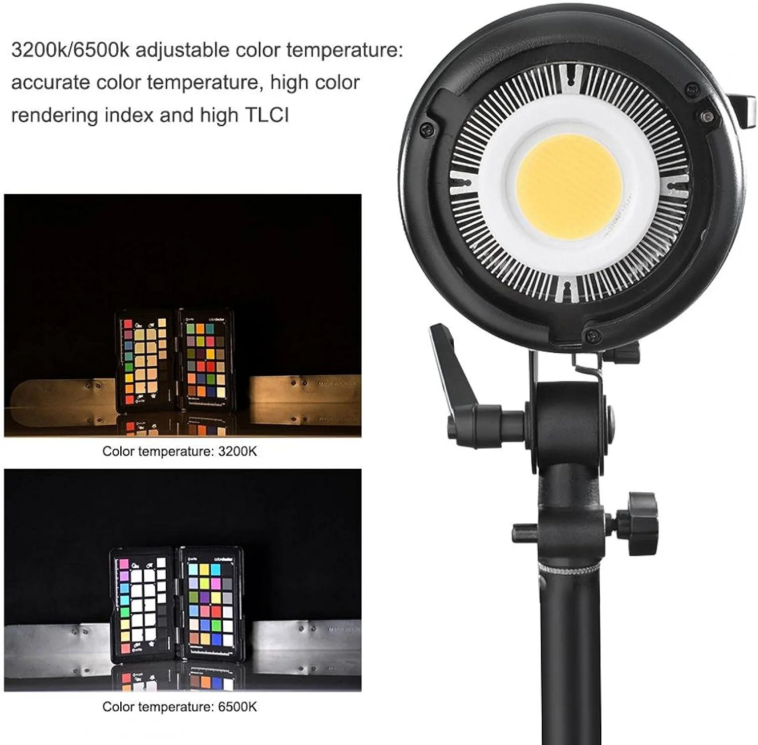 نور ویدئویی آلیاژ آلومینیوم با کنترل از راه دور 2.4G، برای مانت Bowens CRI95 TLCI95 (LED-1500BⅡ، استاندارد بریتانیا 90-240V، ترجمه)