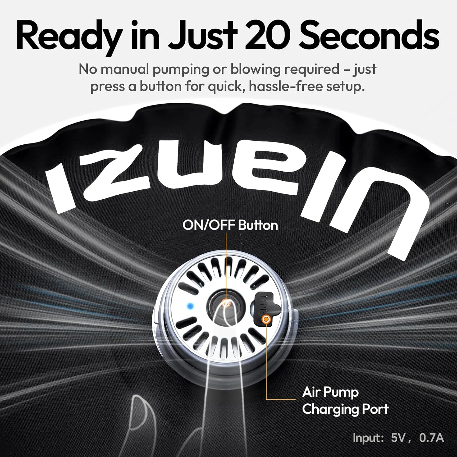 نور تیوب بادی قابل حمل 120 وات Ulanz i AL120 | چراغ ویدئویی LED مسافرتی سبک وزن بادی ضد آب دستی | 2700-6500K قابل شارژ Type-C + ریموت | برای عکاسی، فیلمبرداری، کمپینگ