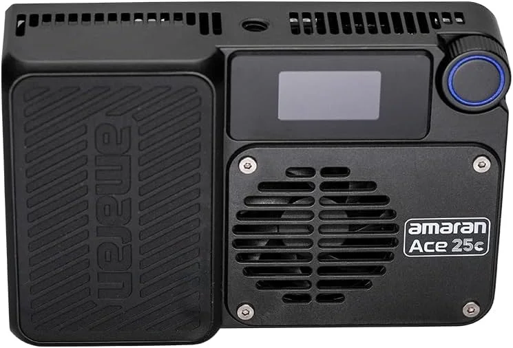 نور ال ای دی روی دوربین Amaran Ace 25c، نور قابل حمل 32 واتی RGB، CCT 2300K-10000K، جذب مغناطیسی، کنترل برنامه برای عکاسی و فیلمبرداری (ذغالی، کیت Amaran Ace 25c)