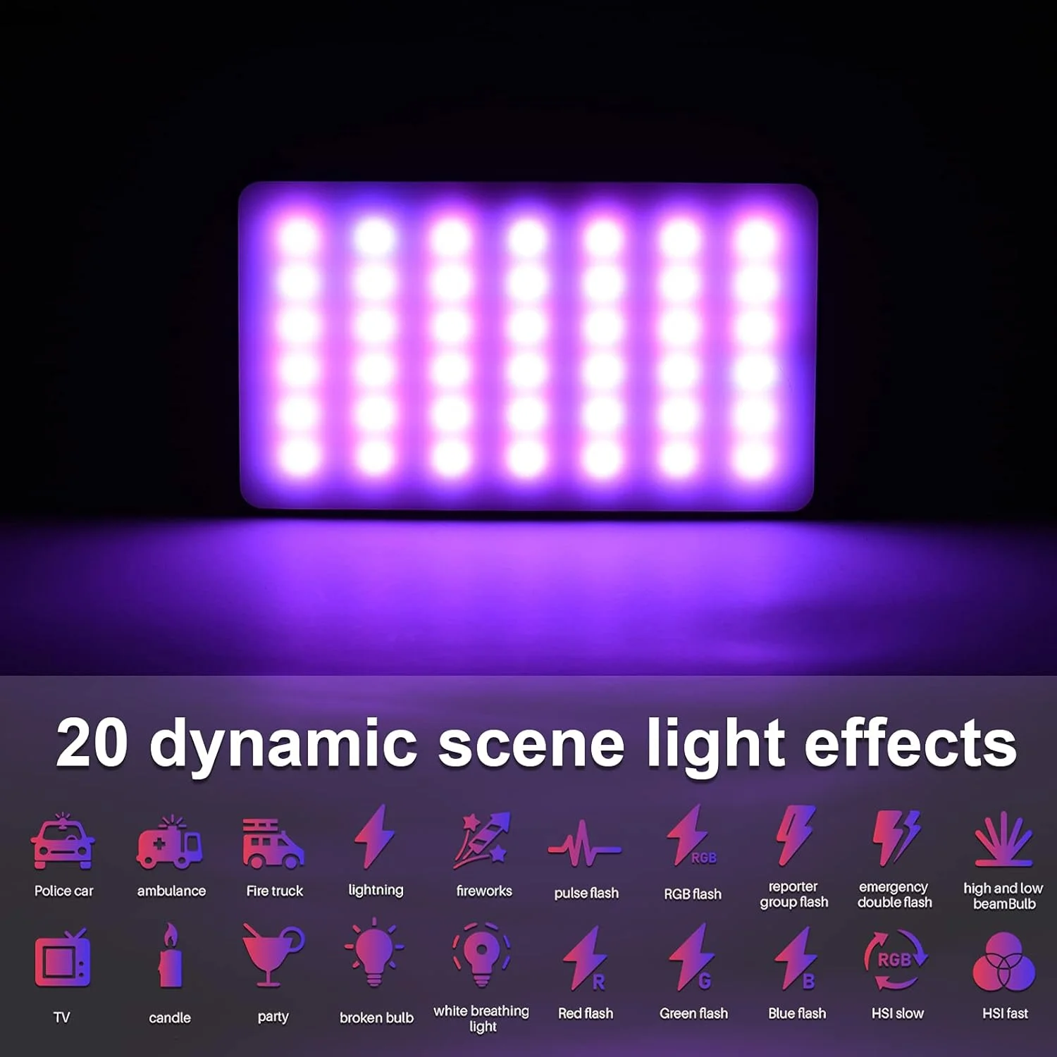 نور ویدئویی RGB مدل Andoer W140، پنل نور LED قابل حمل برای دوربین، 20 جلوه ویژه، CRI 95+، 2500-9000K LED، باتری 3100mAh، نمایشگر LCD، نورپردازی عکس و فیلم برای TikTok، وبلاگ نویسی و عکاسی