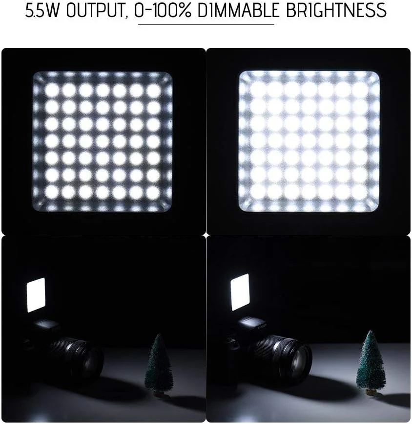 نور ویدئویی LED اندور، 2 عدد نور دوربین 49 LED، نور پرکننده دوربین قابل تنظیم، نور ویدئویی کوچک برای عکاسی و فیلمبرداری یوتیوب