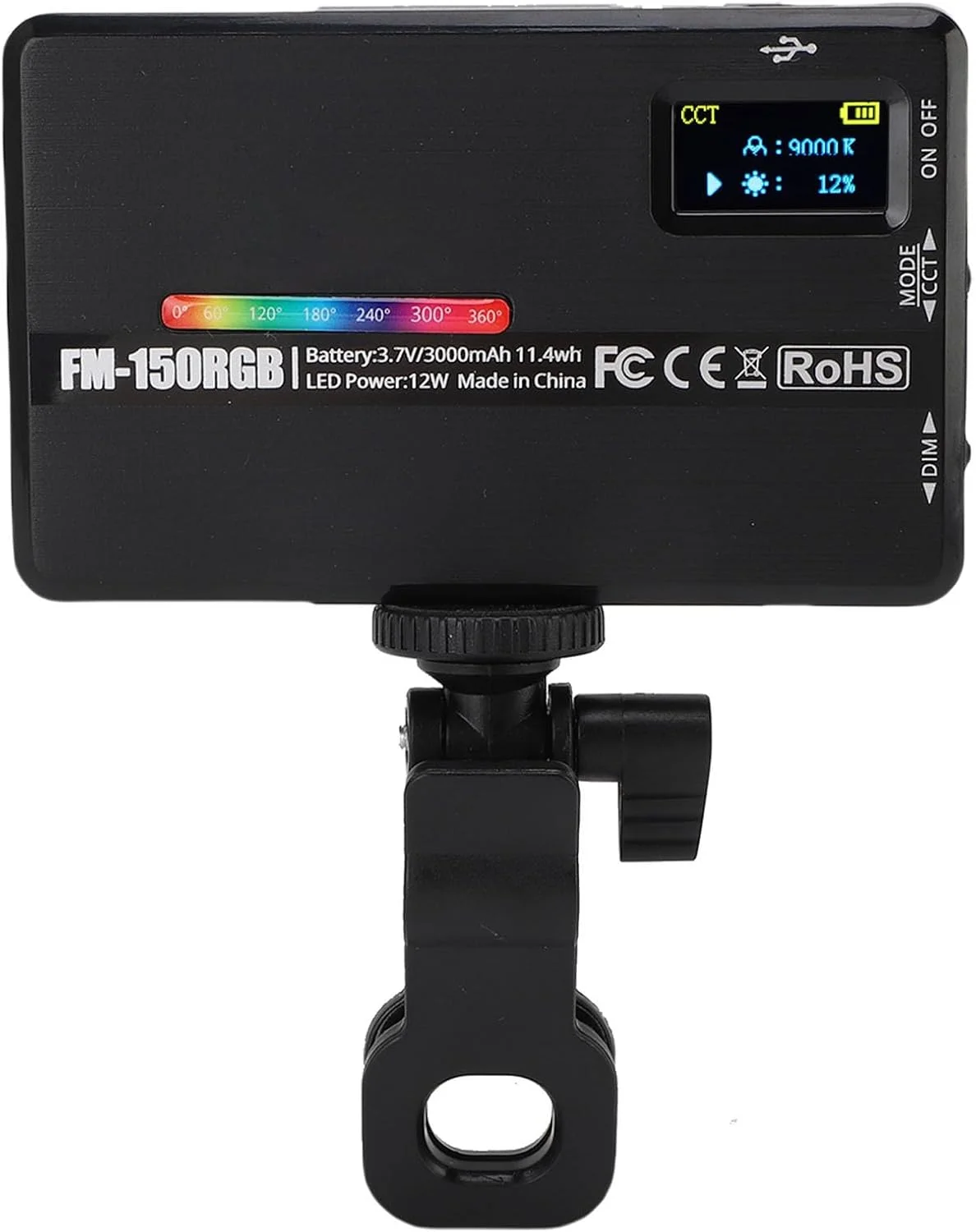 نور ویدئویی LED Asixxsix، چراغ دوربین RGB قابل تنظیم، چراغ پرکننده عکاسی قابل شارژ برای عکاسی استودیویی، ضبط ویدئو، پخش زنده، عکس