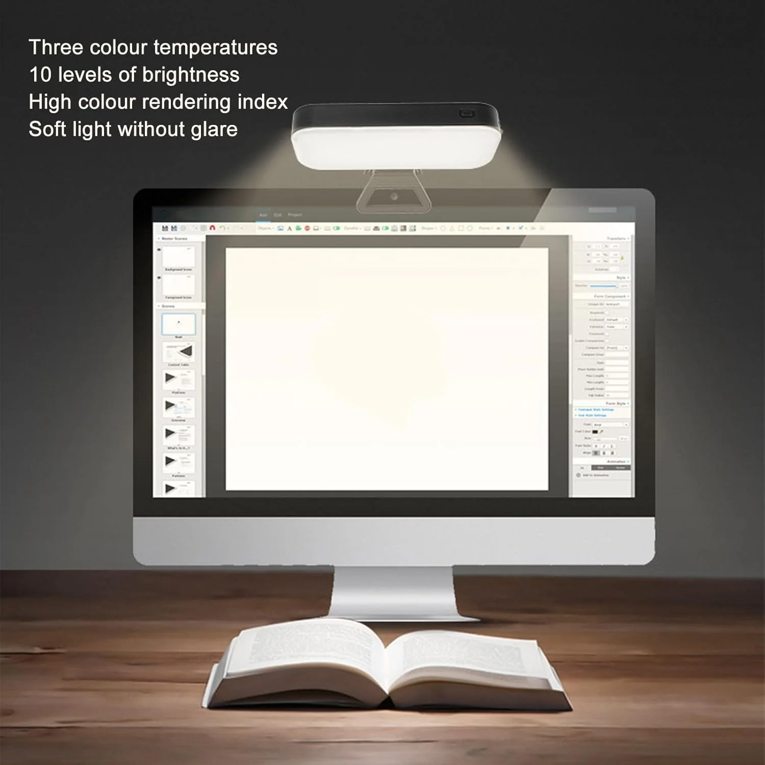 نور پرکننده LED Bewinner، نور کنفرانس ویدیویی گیره ای قابل شارژ، نور سلفی با روشنایی قابل تنظیم 10 سطح، نور وب کم برای استریم، نور مانیتور LED