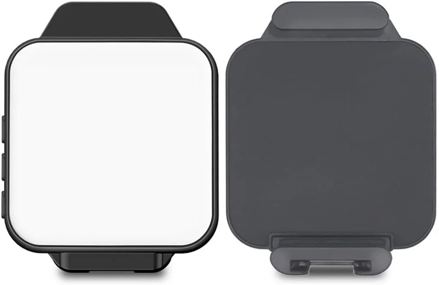 نور ال ای دی دو رنگ قابل حمل برای ولاگ با گیره پشتی، 66 لامپ LED با CRI 95، دمای رنگ 2500K-8500K، چراغ عکاسی با سوراخ رزوه ای 1/4 اینچی و مانت کفشک سرد