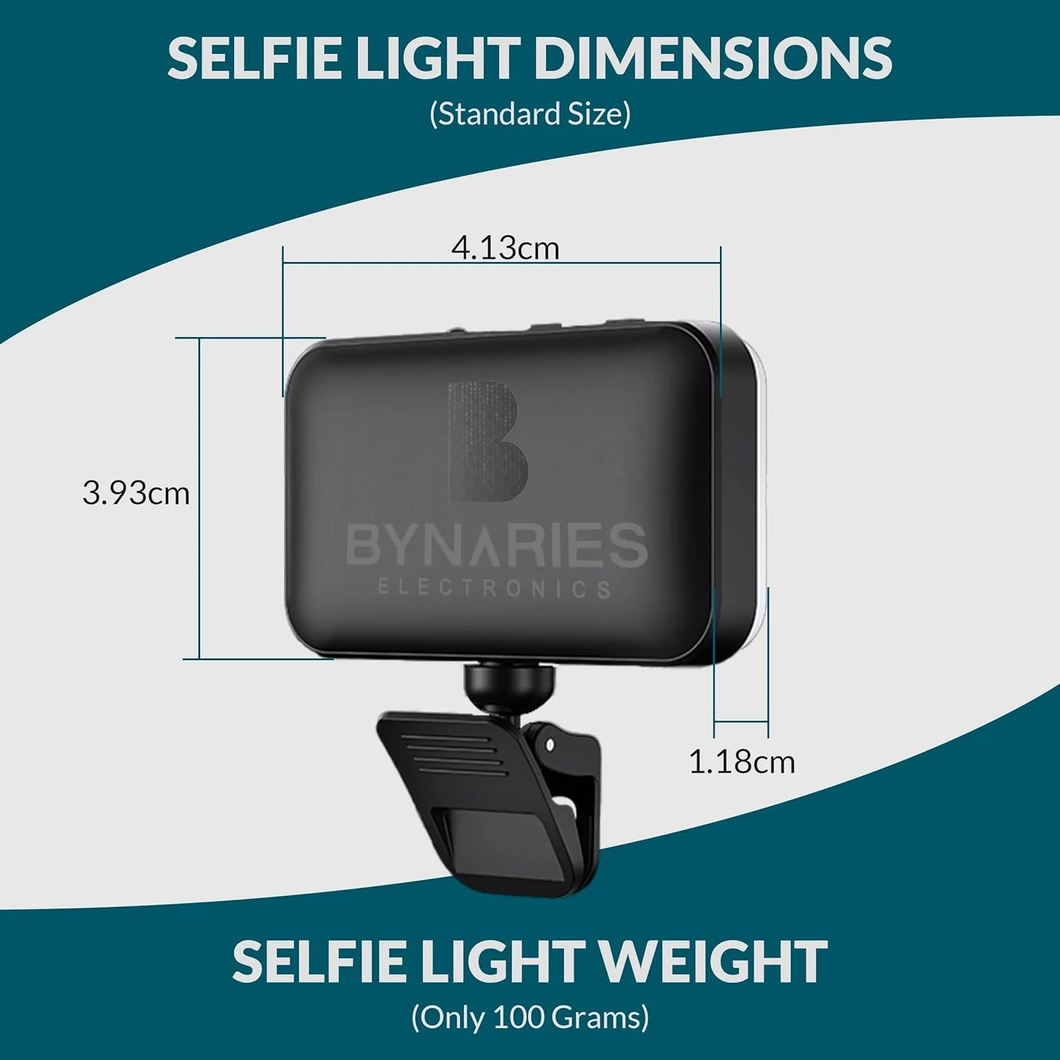 نور سلفی LED باینریز | دارای 66 LED، نور ویدئویی گیره ای با 3 حالت رنگی و 5 سطح روشنایی، قابل شارژ، نور سلفی قابل حمل برای آیفون، اندروید، لپ تاپ، زوم، آرایش و وبلاگ نویسی