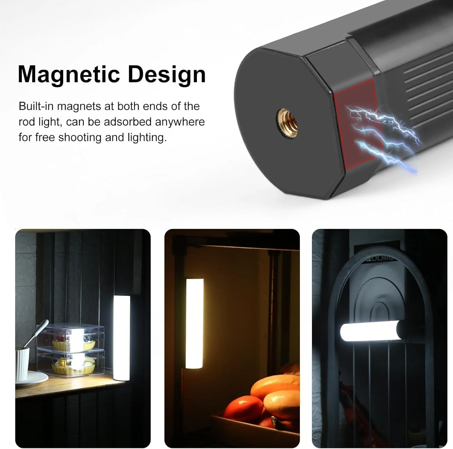 چراغ دستی LED RGB 360 درجه برای عکاسی، باتری قابل شارژ 2000 میلی آمپر ساعتی، نور لوله ای دوربین با قابلیت تنظیم نور 2500-9000K برای TikTok YouTube Vlog (30 سانتی متر)