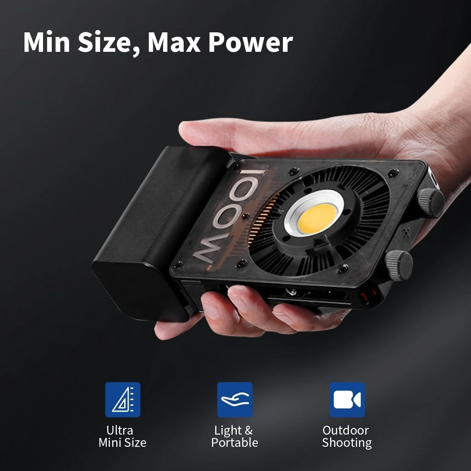 نور ویدئویی ال ای دی 100 واتی Zhiyun CINEPEER CX100، نور قابل حمل دو رنگ برای عکاسی 2700K~6500K CRI 96+ TLCI 97+ با کنترل روشنایی، نور ویدئویی ZHIYUN با فن های داخلی