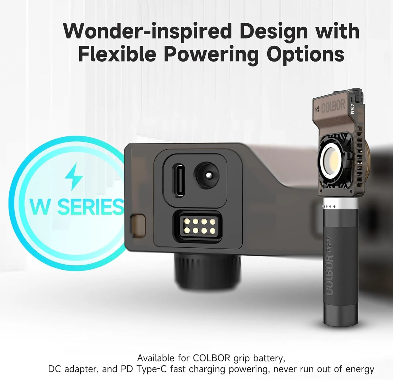 نور ویدئویی LED جیبی COLBOR W100، نور پرکننده عکاسی 100 وات، 2700K-6500K با قابلیت تنظیم نور، کنترل برنامه برای ضبط ویدیو و پخش زنده