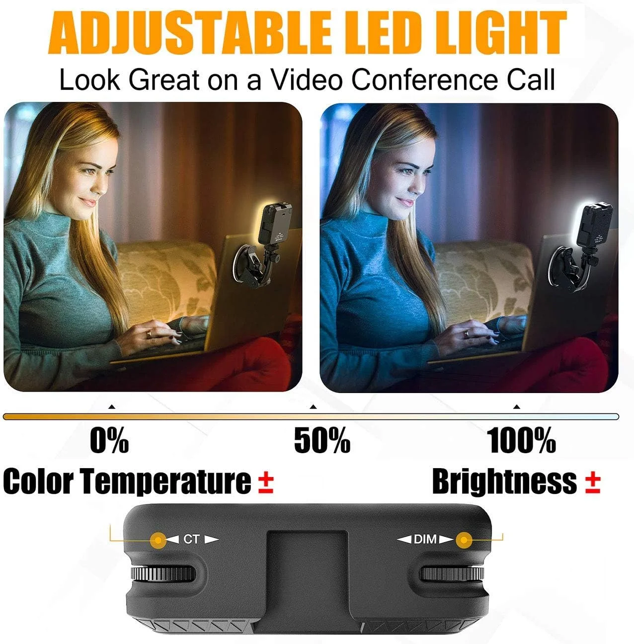 کیت نورپردازی، برای کنفرانس ویدئویی و روشنایی وب کم، طراحی شده برای فعالیت های کاری از راه دور از جمله تماس ها و جلسات پخش زنده، پشتیبانی از پخش خودکار، اتصال برای لپ تاپ ها