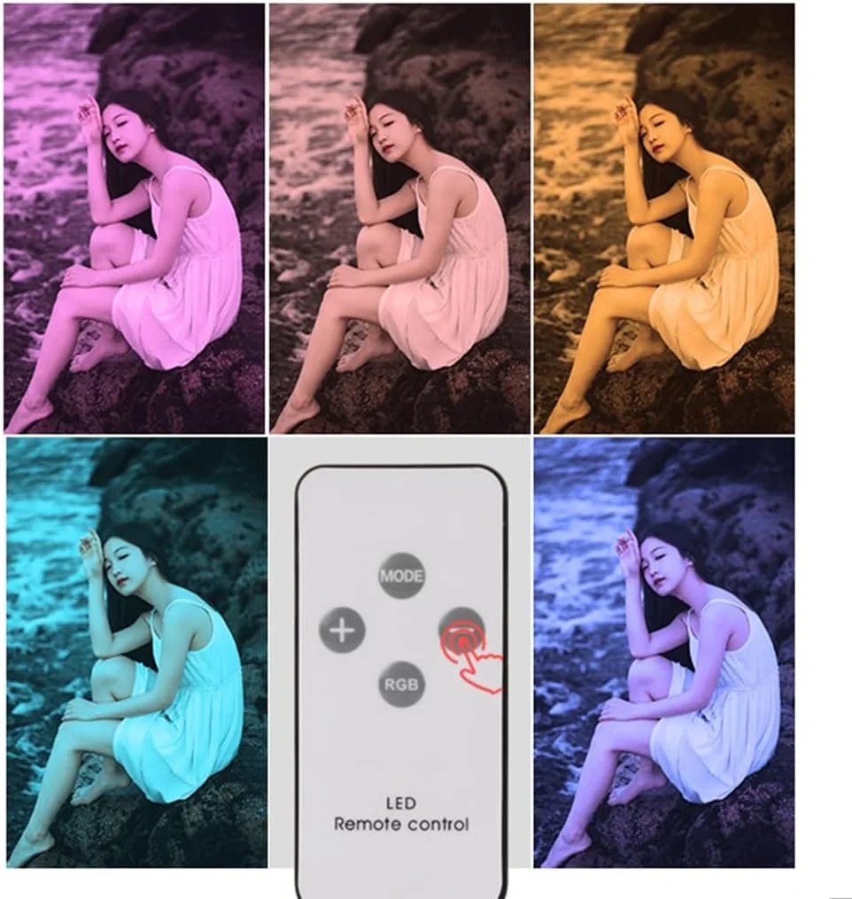 چراغ LED RGB میله ای برای ویدیو با کنترل از راه دور، کیت نورپردازی استودیویی با 7 جلوه نوری، لوله نور دستی برای نورپردازی تکمیلی ویدیو در استودیو