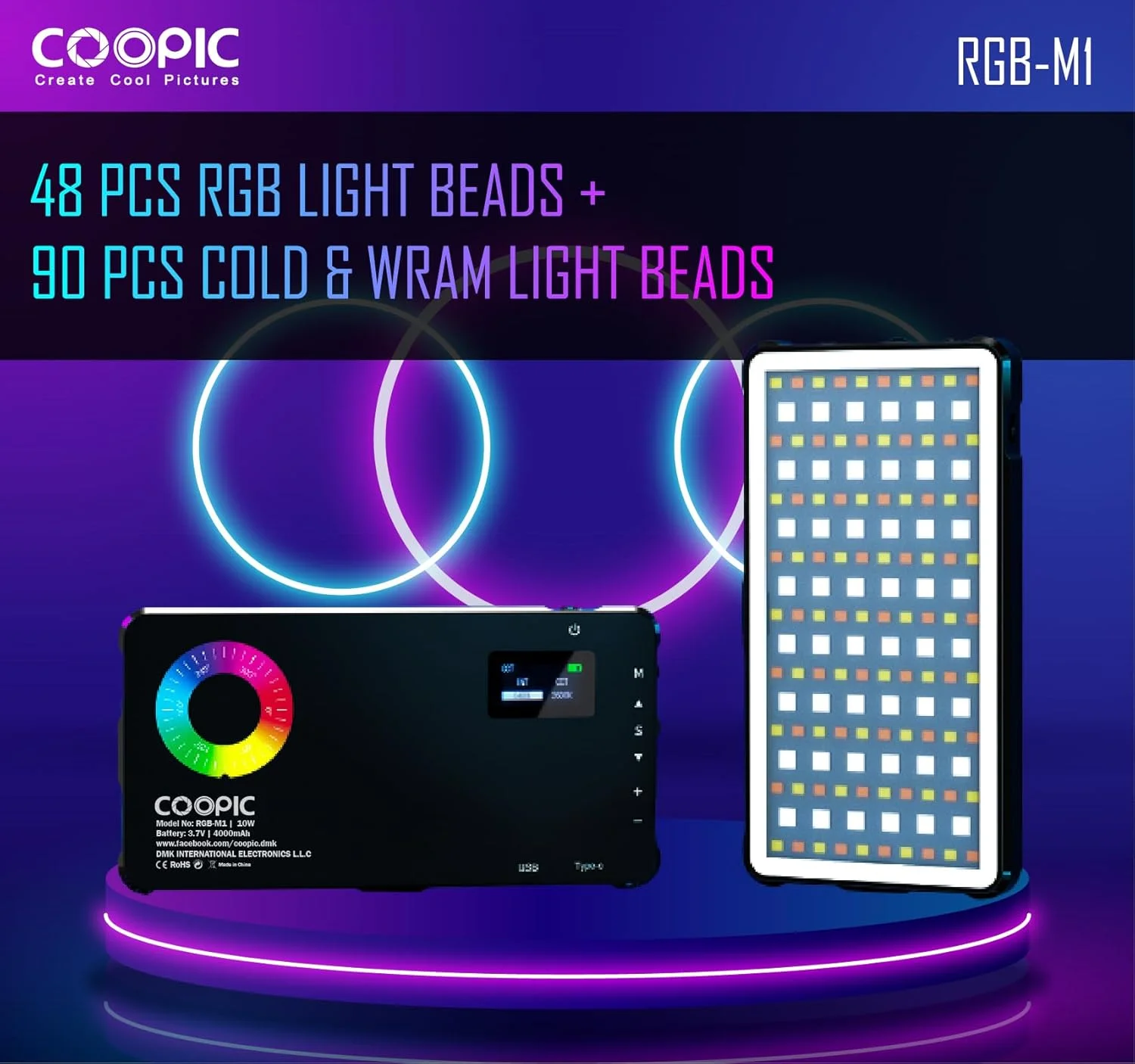 نور ویدئویی LED مدل RGB-M1 با دمای رنگی 2500K-9000K و 24 حالت جلوه ویژه، با CRI بالا (>95) مناسب برای پخش زنده، مراسم، مصاحبه، عکاسی ماکرو و هر نوع تصویربرداری خلاقانه (59-8QPZ-5QBX)