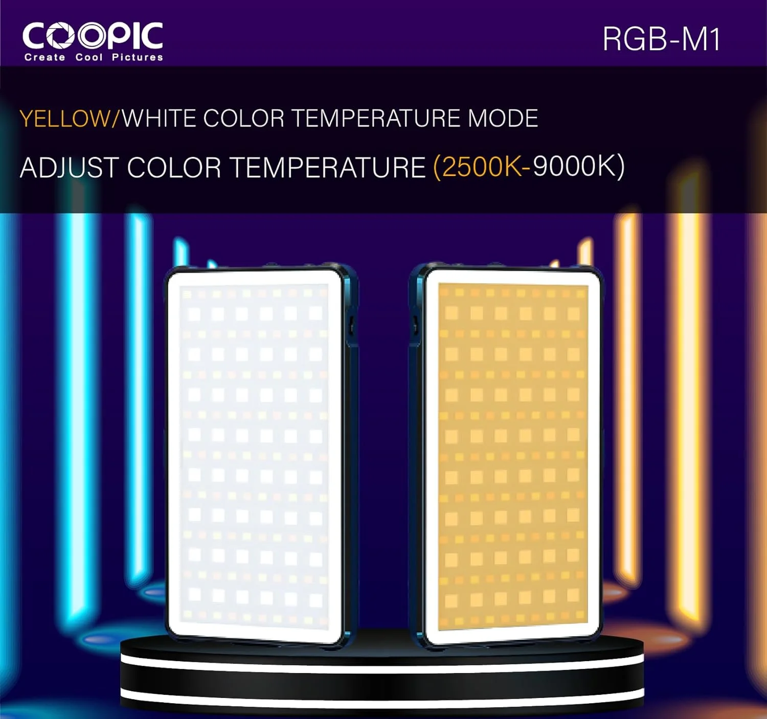 نور ویدئویی LED مدل RGB-M1 با دمای رنگی 2500K-9000K و 24 حالت جلوه ویژه، با CRI بالا (>95) مناسب برای پخش زنده، مراسم، مصاحبه، عکاسی ماکرو و هر نوع تصویربرداری خلاقانه (59-8QPZ-5QBX)