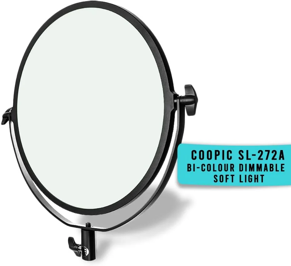 نور نرم لبه ای LED استودیویی بای کالر 3200K/5600K مدل SL-272A، 14 اینچی 36 سانتی متری، نوع ماه گرد، فوق العاده نازک، حرفه ای، CRI 95+، قابل تنظیم برای استودیو عکس و فیلم