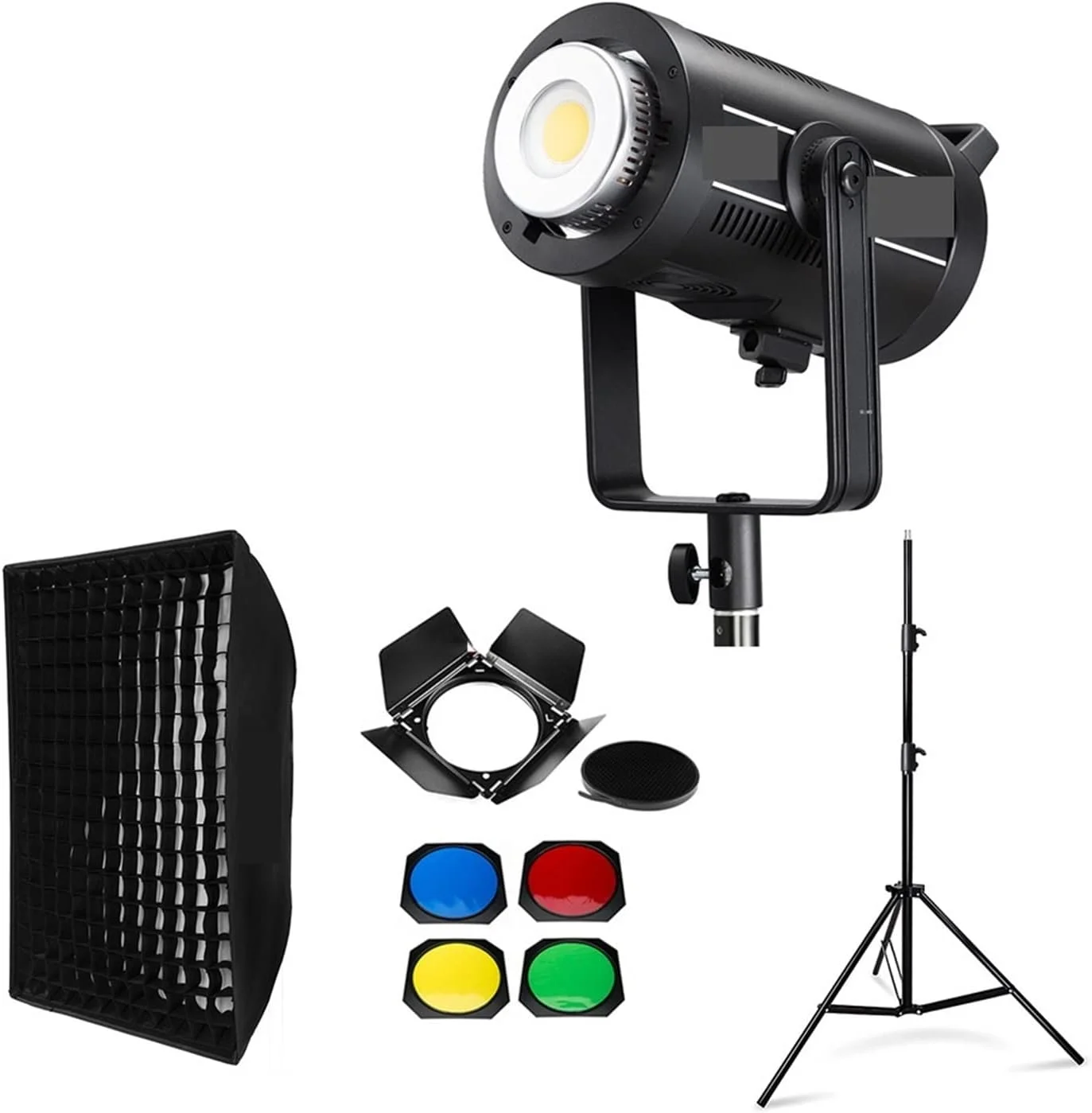 نور ویدئویی ال ای دی 150 وات HANZALA SL150II SL-150W II با پایه، نور روز متعادل 5600K و سیستم بی سیم 2.4G X برای مصاحبه