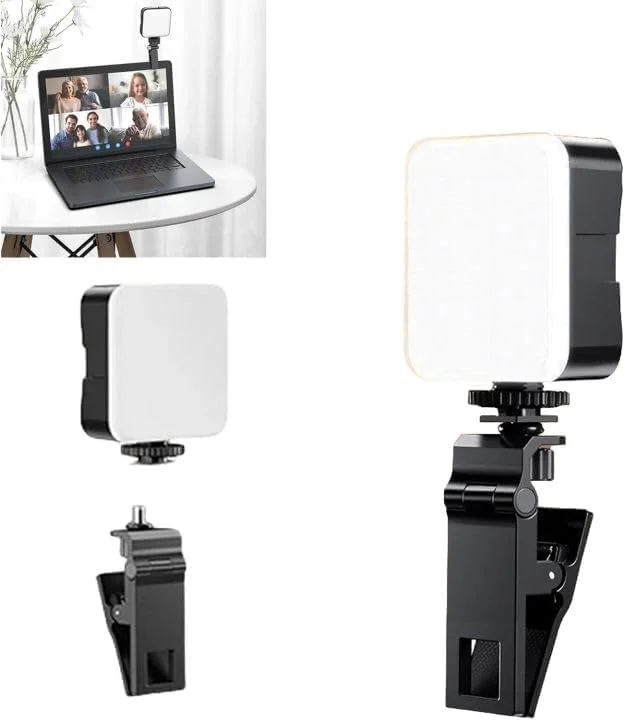 نور پرکننده ویدئویی ال ای دی PK-79 – چراغ سلفی گیره ای قابل حمل با تغذیه USB، دارای 49 ال ای دی، تنظیمات 3200–5600 کلوین، 10 سطح کم نور شدن، آماده نصب 1/4 اینچی