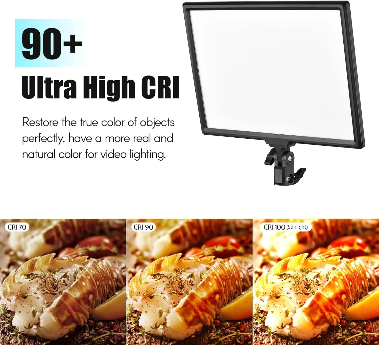 پنل نور ویدئویی ال ای دی مربعی 17 اینچی 90 واتی با 272 مهره، 3000K 6000K با قابلیت تنظیم نور، آداپتور برق و کنترل از راه دور برای عکاسی استودیویی، ولاگ، پخش زنده، عکاسی پرتره
