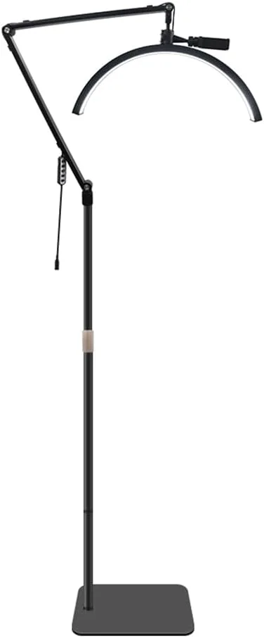 نور ویدئویی LED مدل HD M50X 36W با پایه فلزی تلسکوپی، گیره نگهدارنده گوشی و کنترل از راه دور، مناسب برای آرایشگاه، میکاپ، پخش زنده و مطالعه کنار تخت