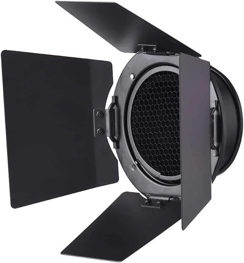 درب انبار Domary، درب فلزی انبار با پایه جهانی 96 میلی‌متری به همراه شبکه لانه زنبوری و 4 فیلتر ژل رنگی برای نور فلاش استودیویی Neewer 180W 250W 300W MD-250 MD-300