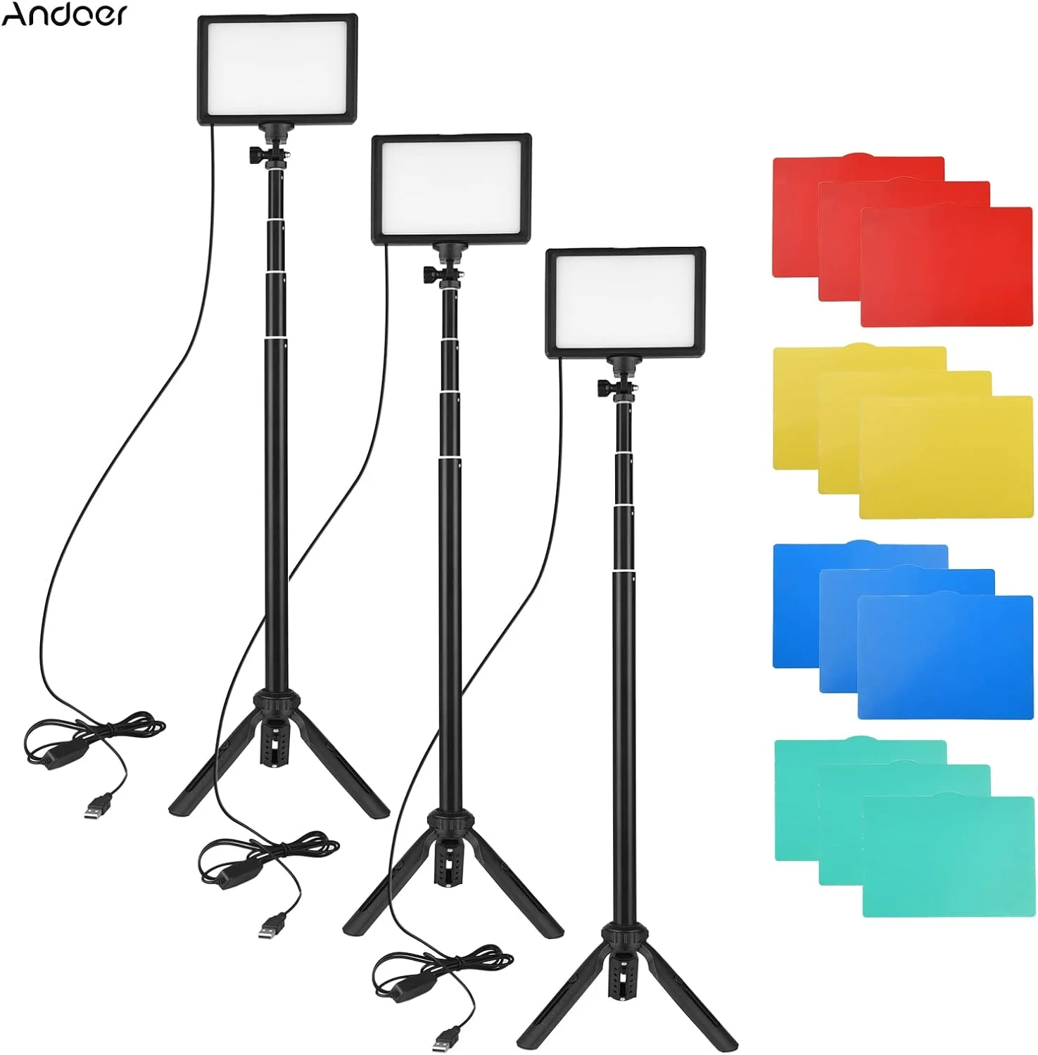 کیت نور ویدئویی LED سیکسران، نورپردازی عکاسی قابل تنظیم و کم‌نور شونده با سه‌پایه، گزینه‌های نصب متنوع، پایه سه‌پایه قابل تنظیم برای کیت نورپردازی عکاسی پخش زنده، با