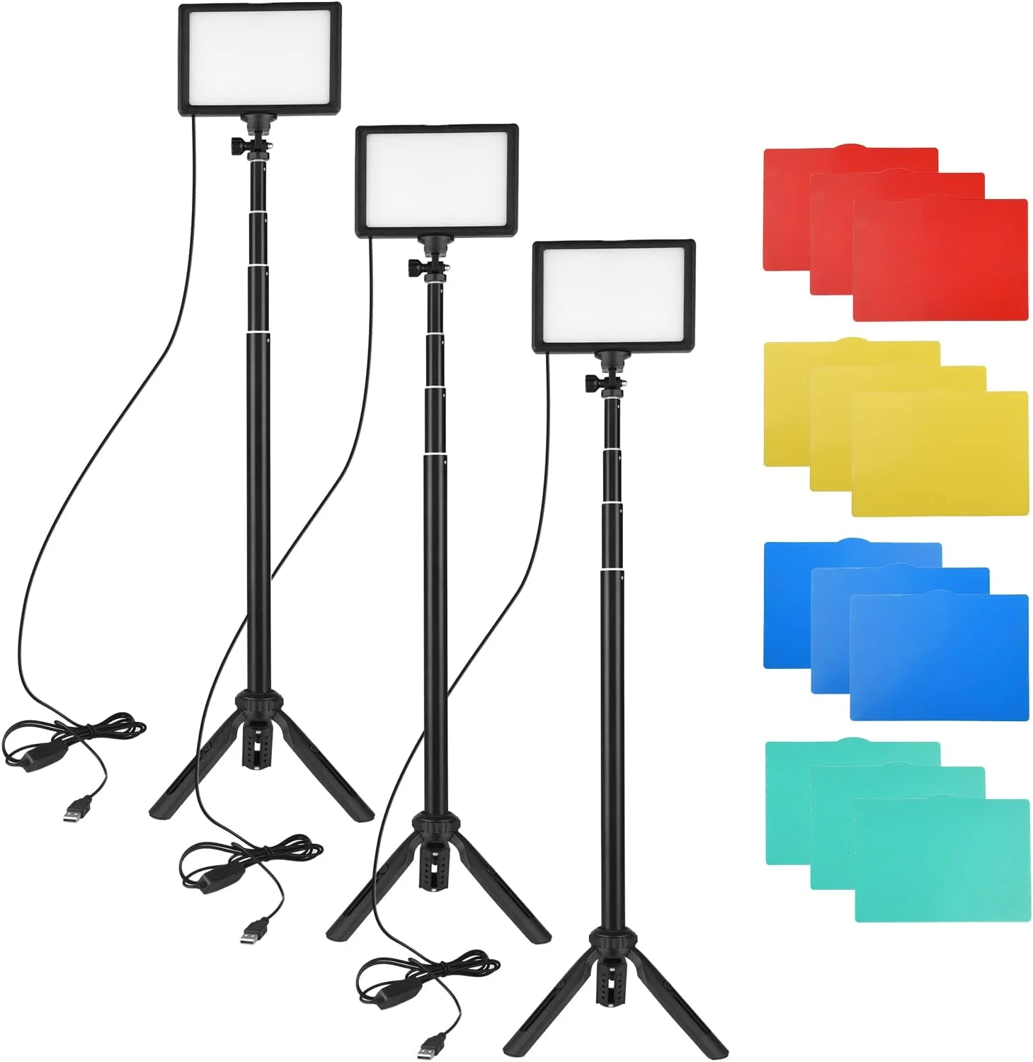کیت نور ویدئویی LED سیکسران، نورپردازی عکاسی قابل تنظیم و کم‌نور شونده با سه‌پایه، گزینه‌های نصب متنوع، پایه سه‌پایه قابل تنظیم برای کیت نورپردازی عکاسی پخش زنده، با