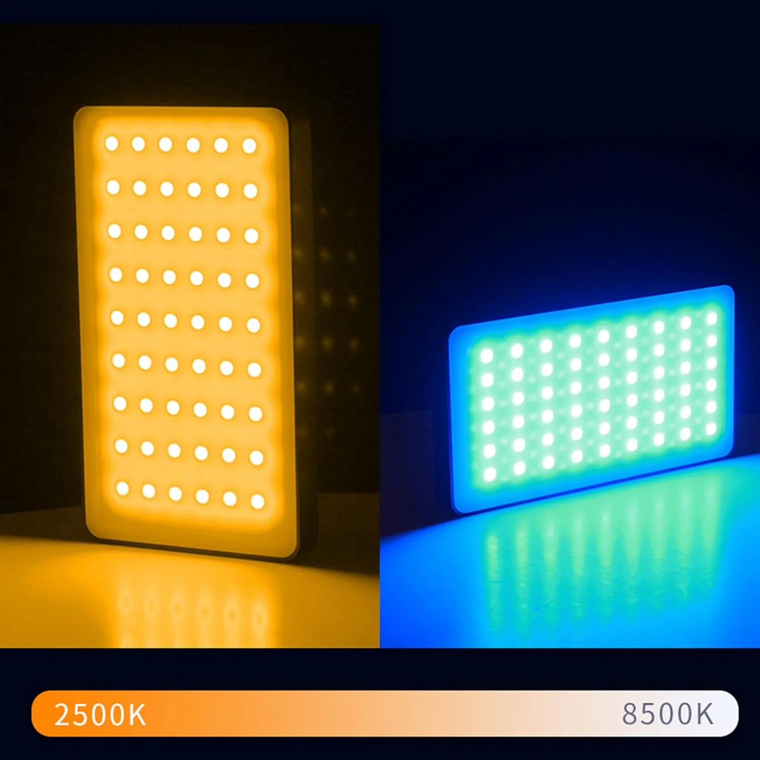 نور ویدئویی LED RGB، نور پرکننده، نور عکاسی دو رنگ سرد و گرم قابل تنظیم با پورت شارژ USB-C برای عکاسی از محصول، پرتره و فیلم