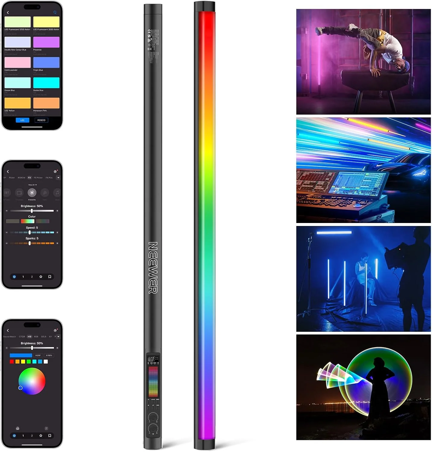 لوله RGB Neewer، چراغ ویدئویی LED 30 واتی RGBWW با رنگ کامل، میله چراغی با 18 صحنه، 7 افکت پیکسلی، 2500-10000K CRI97/TLCI98 6000mAh، کنترل APP/2.4G/DMX برای ضبط ویدئو و عکاسی، TL90C لوله RGB Neewer، چراغ ویدئویی LED 30 واتی RGBWW با رنگ کامل، میله چراغی با 18 صحنه، 7 افکت پیکسلی، 2500-10000K CRI97/TLCI98 6000mAh، کنترل APP/2.4G/DMX برای ضبط ویدئو و عکاسی، TL90C