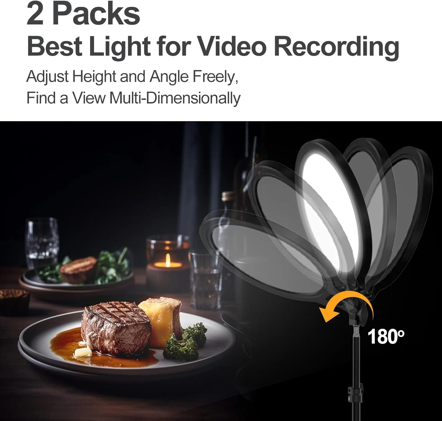 نور ویدئویی 10 اینچی EMART با پایه سه پایه 65 اینچی، کیت نورپردازی LED قابل تنظیم 3 رنگ 2700-6500K برای استودیو، پخش زنده، ضبط فیلم، نور حلقه ای دایره ای سلفی (2 عدد)