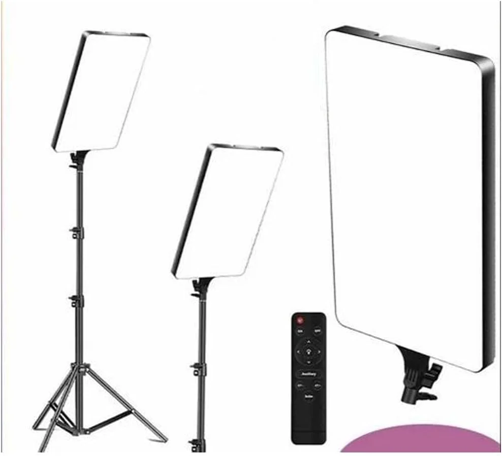 پنل نرم کننده نور LED فهبیل 19 اینچی با پایه LED | نور ویدئویی فوق العاده روشن 100 واتی برای عکاسی و نصب سه پایه | رنگ و روشنایی قابل تنظیم