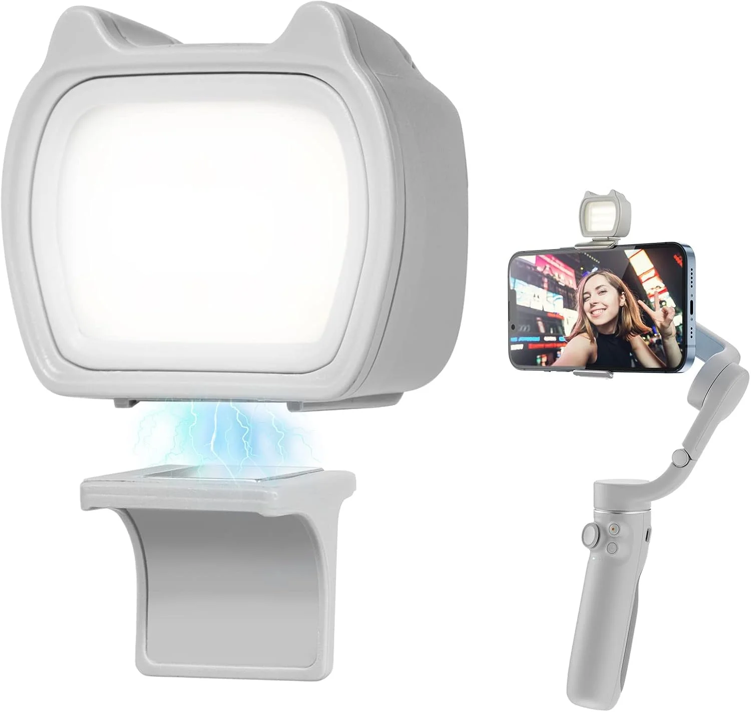 نور پر کننده Excefore OM مناسب برای DJI OSMO Mobile 6/OM 5/OM 4/OM SE/Insta360 Flow با سه حالت نور و روشنایی قابل تنظیم، چراغ LED مغناطیسی کوچک قابل حمل برای Insta360 Flow، ضبط ویدیو