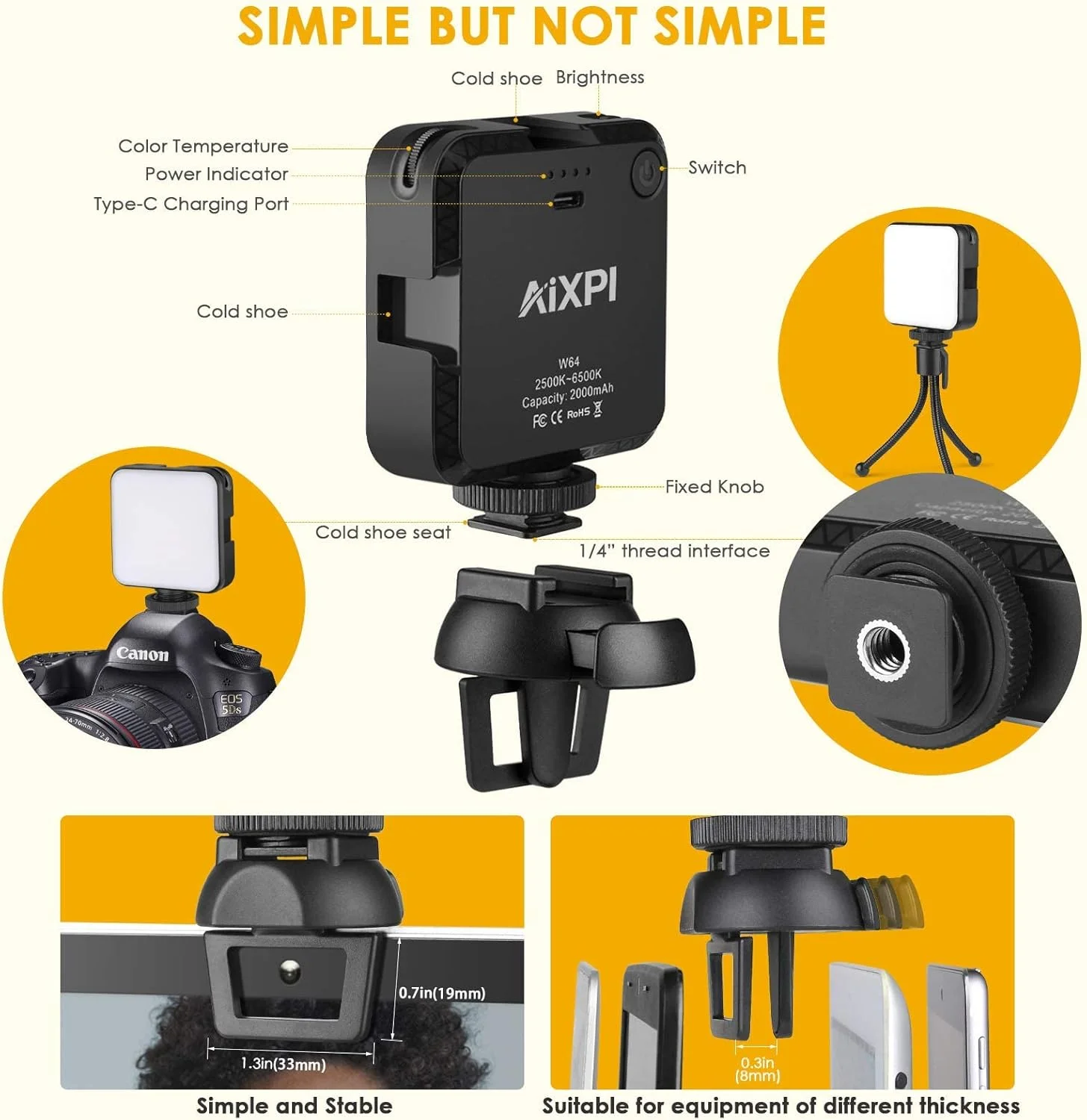 کیت نورپردازی کنفرانس ویدیویی اکسفور، نور سلفی با گیره جلو و عقب، نور زوم برای تلفن، آیفون، اندروید، آیپد، لپ تاپ، دوربین، برای آرایش، سلفی، ولاگ، کنفرانس ویدیویی