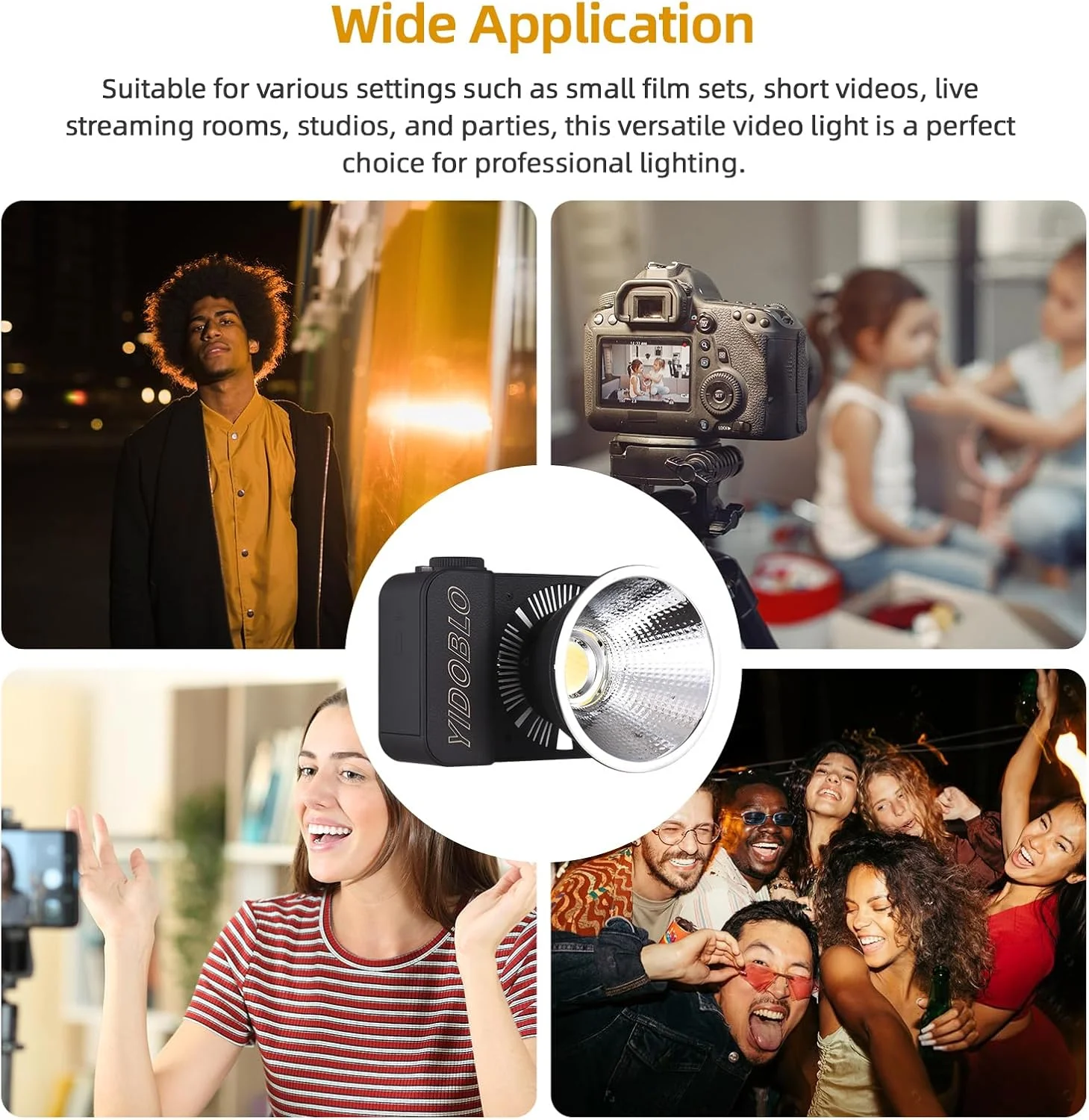 نور ویدئویی دو رنگ مینی Fawoonu COB، نور عکاسی 2700K-7500K با قابلیت تنظیم نور، 10 جلوه FX، کنترل برنامه با بازتابنده برای عکاسی پرتره، محصول، عروسی، ویدئو، پخش زنده