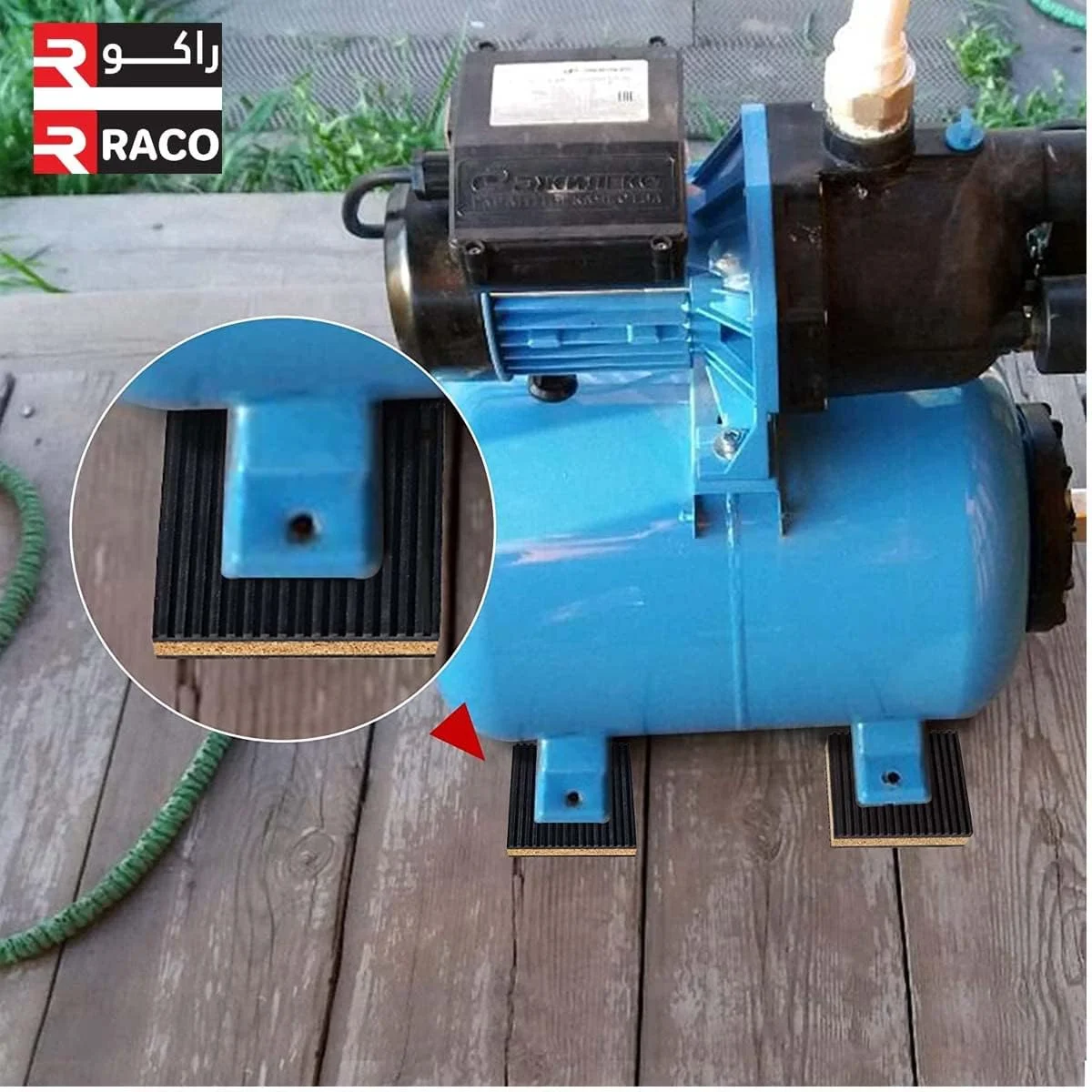 پد ضد لرزش RACO - پدهای عایق لرزش لاستیکی/چوب پنبه ای 45CMx45CMx7/8