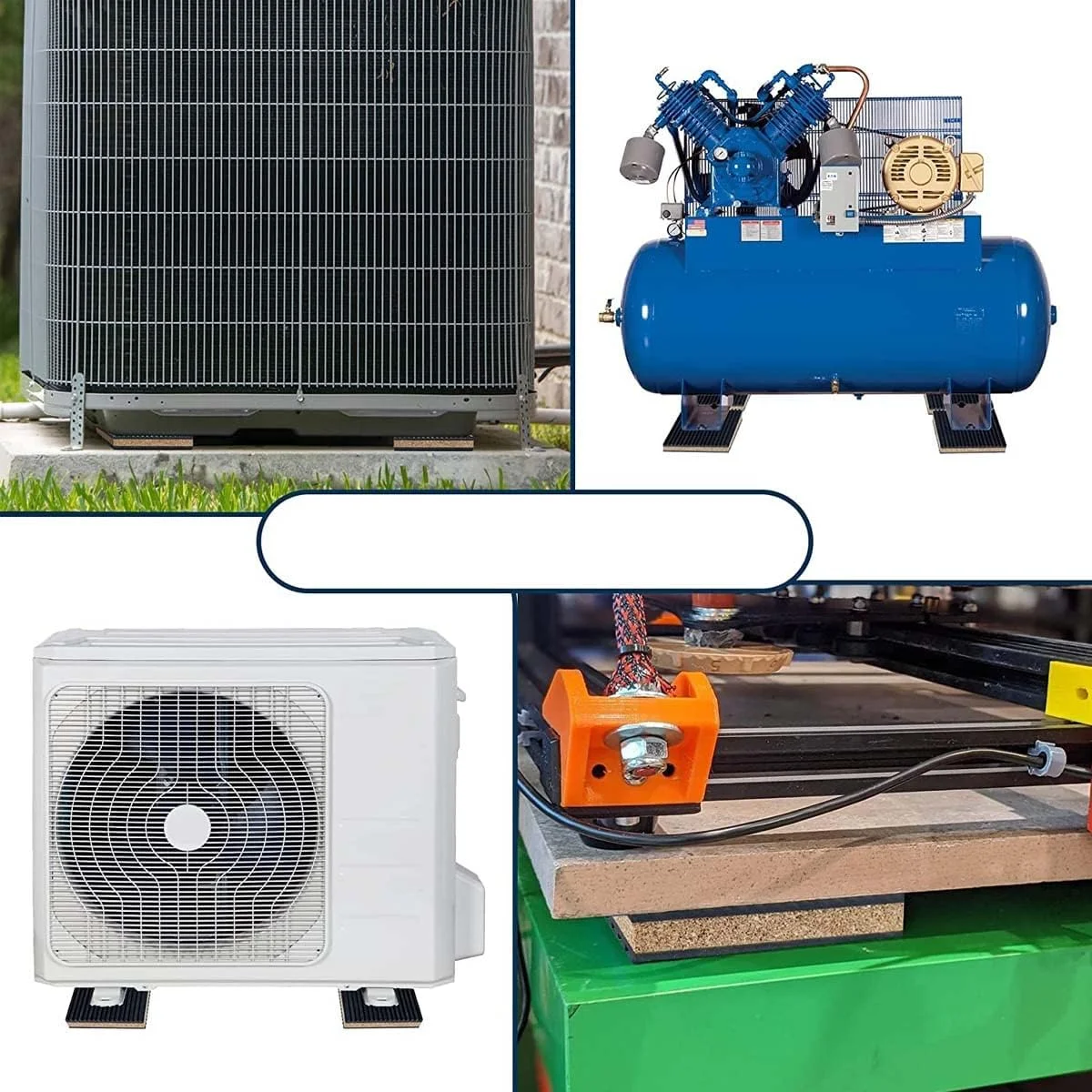 پد ضد لرزش RACO - پدهای عایق لرزش لاستیکی/چوب پنبه ای 45CMx45CMx7/8