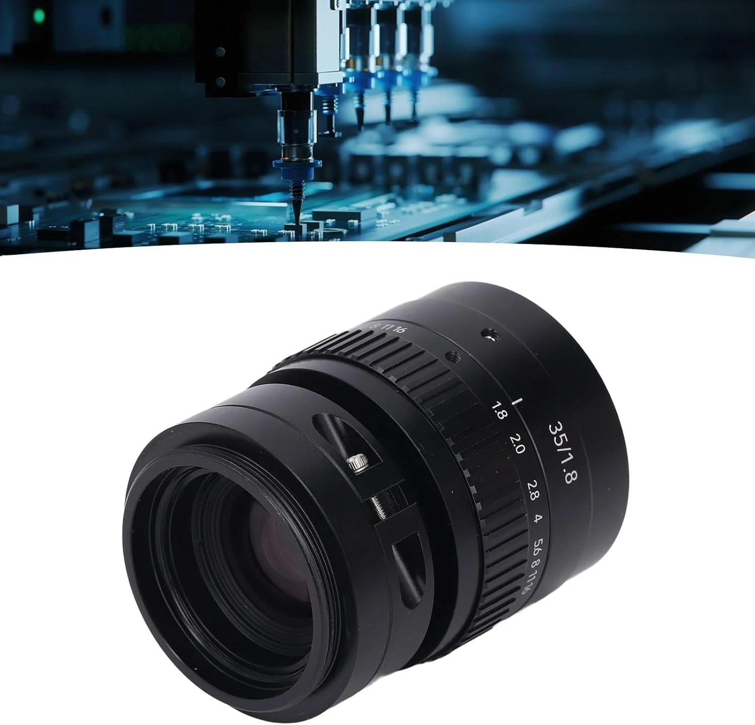 لنز صنعتی، لنز زاویه باز 35 میلی‌متری F1.8، لنز دوربین M42 برای کریستال‌های مایع نیمه‌رساناها، لنز دوربین صنعتی برای قطعات الکترونیکی