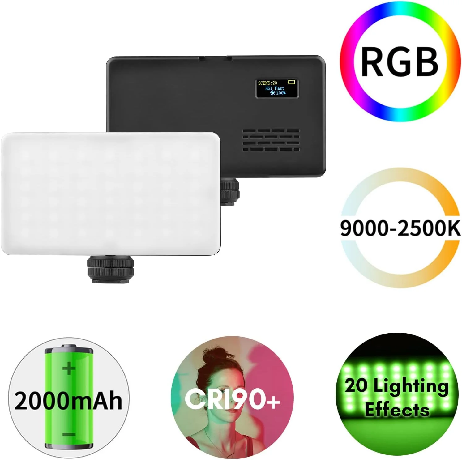 کیت نور ویدئویی جیبی RGB پپیسکی، نور پرکننده LED با دمای رنگی 2500K-9000K، با قابلیت تنظیم نور، 20 جلوه نوری، باتری داخلی به همراه آداپتور نصب کفشک سرد، سه پایه رومیزی کوچک، هولدر گوشی و گیره کامپیوتر برای ولاگ و سلفی کیت نور ویدئویی جیبی RGB پپیسکی، نور پرکننده LED با دمای رنگی 2500K-9000K، با قابلیت تنظیم نور، 20 جلوه نوری، باتری داخلی به همراه آداپتور نصب کفشک سرد، سه پایه رومیزی کوچک، هولدر گوشی و گیره کامپیوتر برای ولاگ و سلفی