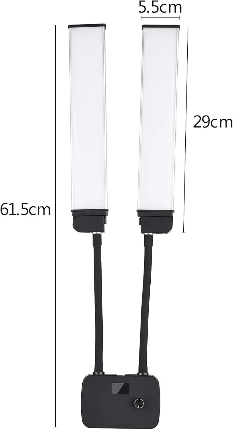 نور پرکننده ال‌ای‌دی Pepisky با بازوهای انعطاف‌پذیر، نورهای ویدئویی ال‌ای‌دی دو رنگ و دیمرپذیر، 3200K-4500K-5600K، 3 حالت نورپردازی 45 وات با نگهدارنده تلفن برای عکاسی پرتره، پخش زنده، ولاگینگ و آرایش