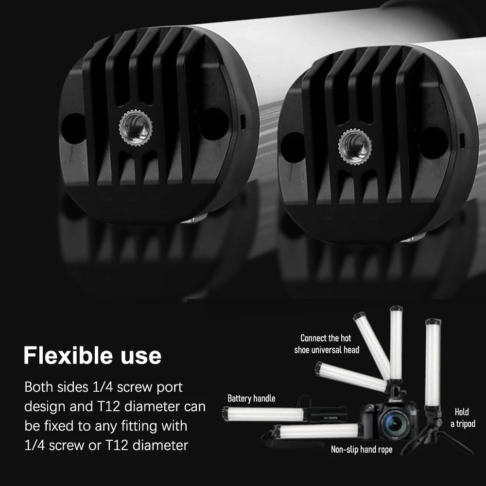 چراغ عکاسی دستی RGB پپیسکی، چراغ LED قابل تنظیم نور، چراغ قابل حمل برای ولاگ با باتری 2000mAh، 49 حالت RGB، ریتم موسیقی قابل تنظیم 2700-7500K