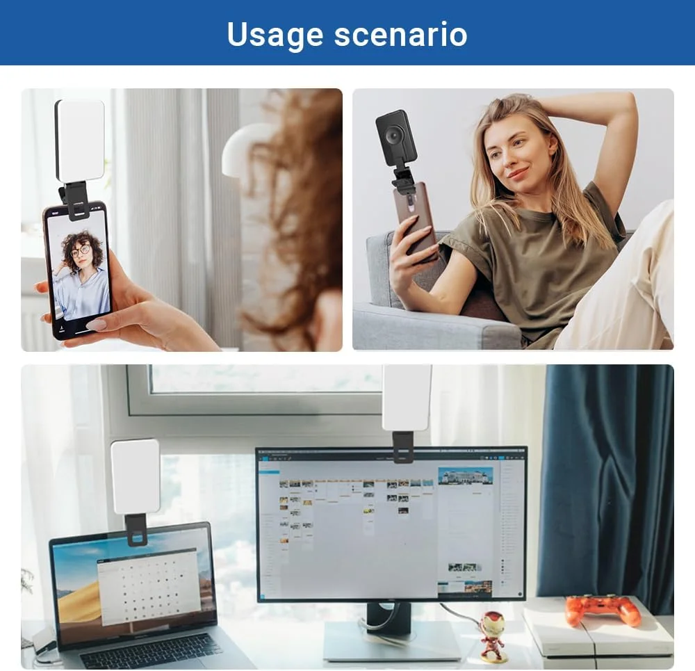 چراغ LED کوچک قابل حمل Pepisky ST-80 مناسب برای عکاسی و ولاگ با باتری 2000mAh، دارای 80 مهره LED با دمای رنگ 3000K-6500K به همراه آداپتور گیره ای و آداپتور 1/4 اینچی برای پخش زنده و عکاسی