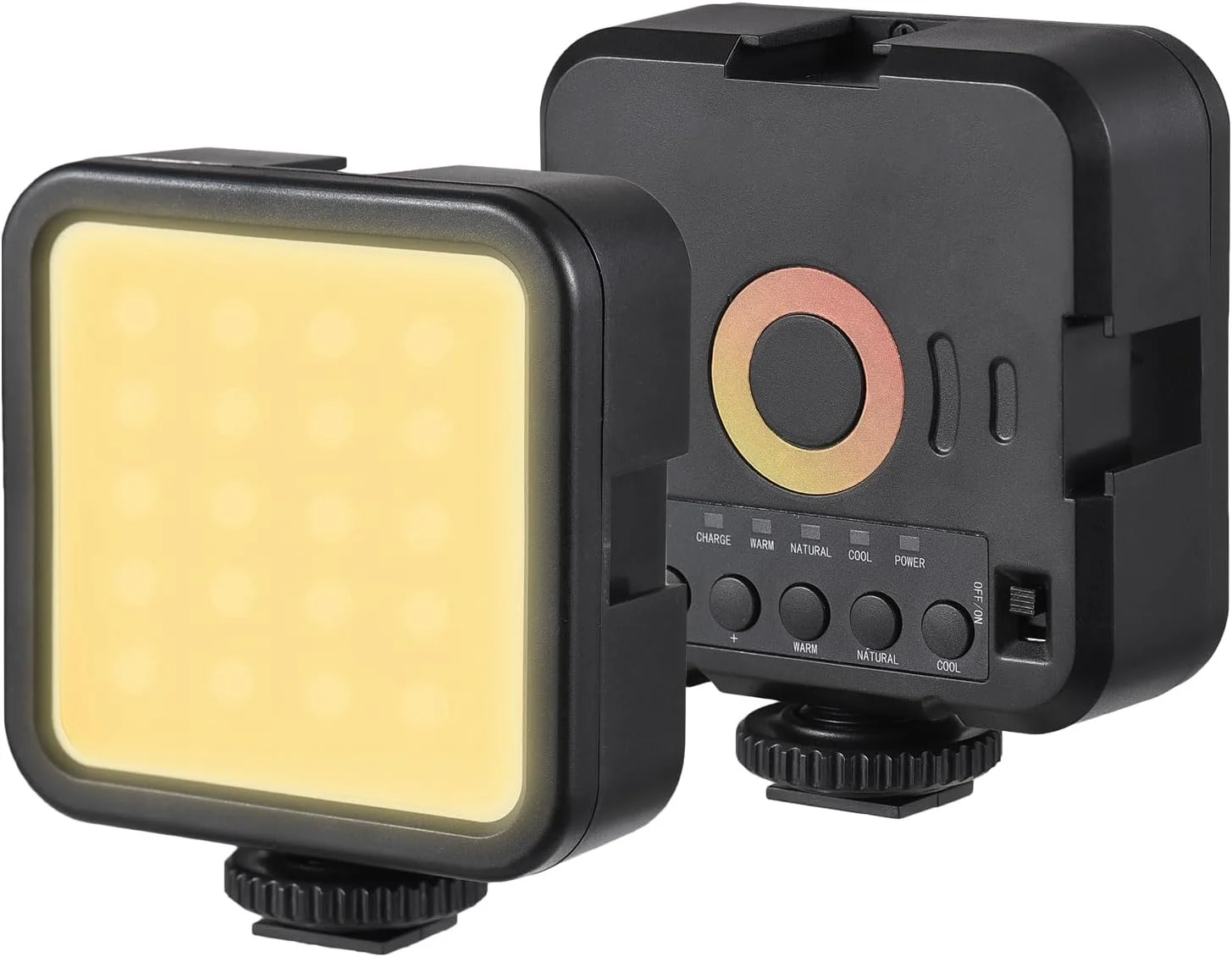 چراغ LED کوچک عکاسی پپیسکی با نور قابل تنظیم، چراغ قابل حمل برای ولاگ با حالت های نور دو رنگ، باتری 1200mAh، پورت شارژ USB، 3 کفشک سرد، 70 مهره LED، دمای رنگ 3000K-9000K