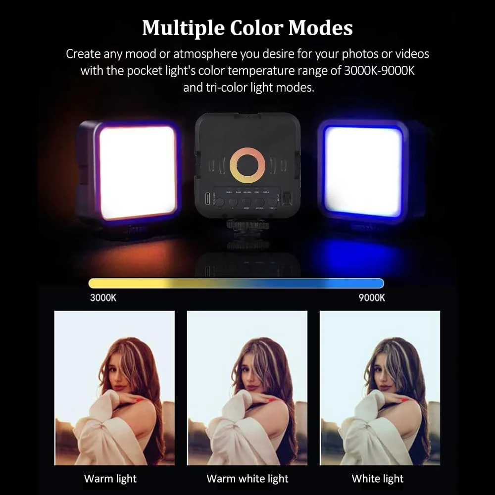 چراغ LED کوچک عکاسی پپیسکی با نور قابل تنظیم، چراغ قابل حمل برای ولاگ با حالت های نور دو رنگ، باتری 1200mAh، پورت شارژ USB، 3 کفشک سرد، 70 مهره LED، دمای رنگ 3000K-9000K چراغ LED کوچک عکاسی پپیسکی با نور قابل تنظیم، چراغ قابل حمل برای ولاگ با حالت های نور دو رنگ، باتری 1200mAh، پورت شارژ USB، 3 کفشک سرد، 70 مهره LED، دمای رنگ 3000K-9000K