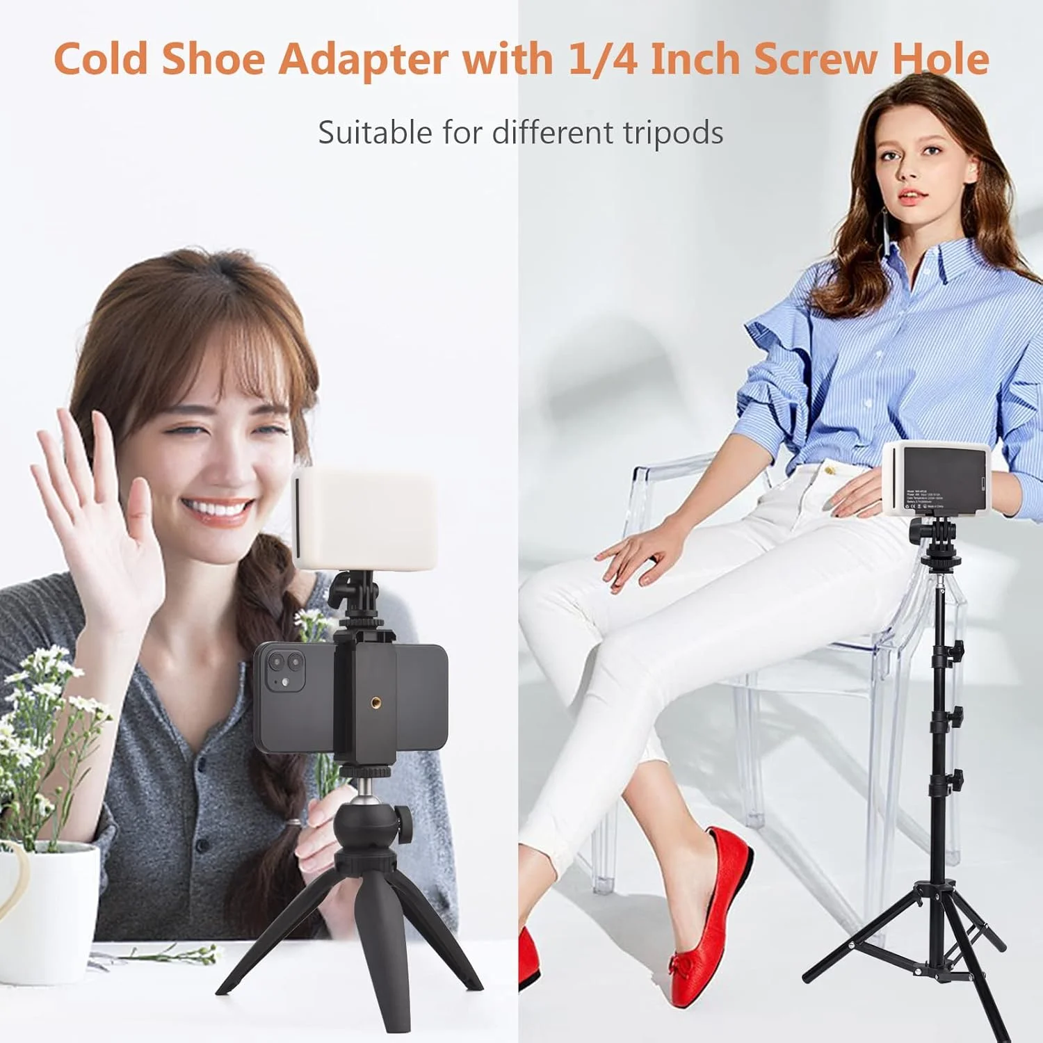 نور ویدئویی LED جیبی RGB قابل حمل پپیسکی NW-4، نور عکاسی با دمای دو رنگ 3200K-5600K با روشنایی قابل تنظیم به همراه گیره تلفن و گیره کامپیوتر برای دوربین ولاگ و عکاسی محصول