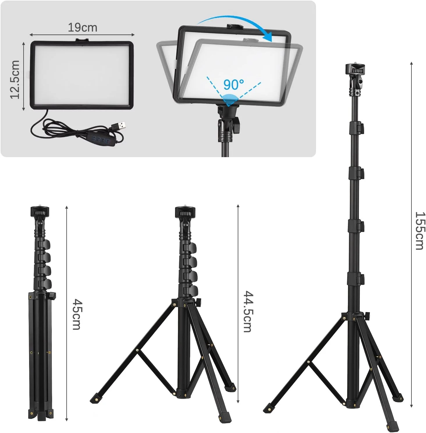 مجموعه دو عددی چراغ های LED ویدئویی USB پپیسکی، چراغ های پرکننده با دمای دو رنگ، 10 سطح روشنایی با پایه های نور، فیلترهای رنگی برای نورپردازی کنفرانس ویدئویی، پخش زنده، عکاسی محصول مجموعه دو عددی چراغ های LED ویدئویی USB پپیسکی، چراغ های پرکننده با دمای دو رنگ، 10 سطح روشنایی با پایه های نور، فیلترهای رنگی برای نورپردازی کنفرانس ویدئویی، پخش زنده، عکاسی محصول