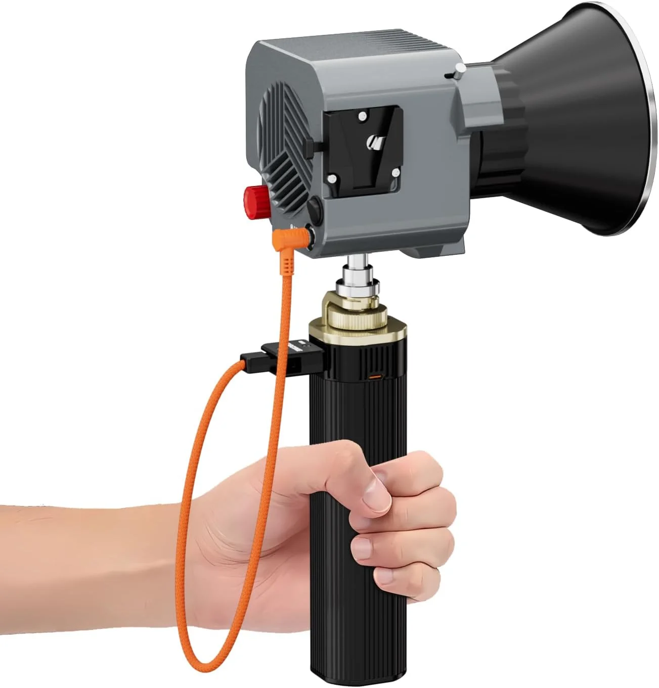 دسته نگهدارنده Pepisky ZG-H90 با باتری یونیورسال 88.8 وات، نشانگر میزان باتری 6000 میلی آمپر، پشتیبانی از پیچ 1/4 اینچی، ورودی/خروجی USB-C PD و خروجی D-Tap برای نور ویدئویی دستی