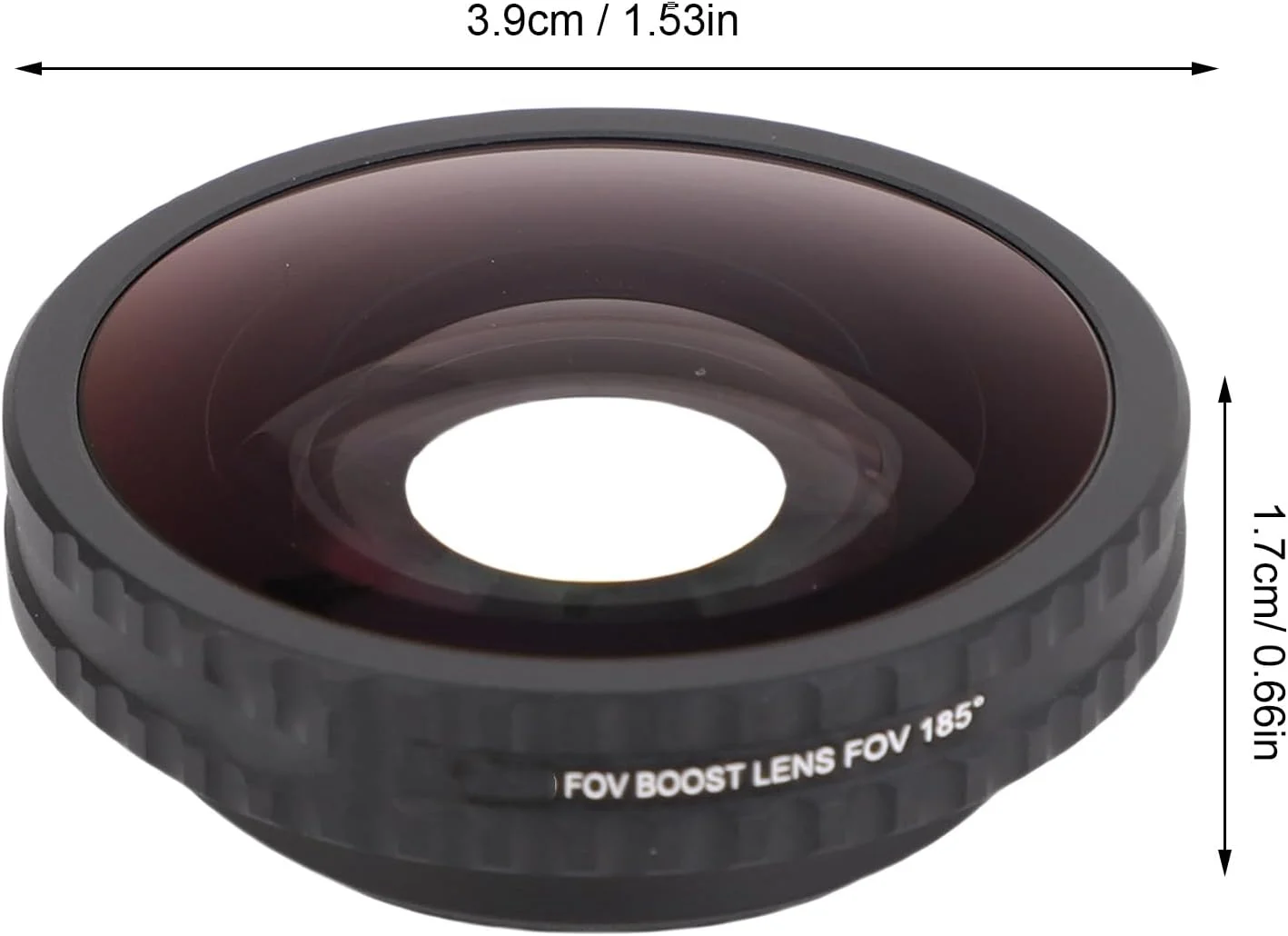 لنز زاویه باز، لنز با وضوح بالا و دید فوق عریض ۱۸۰ درجه و درپوش لنز با پوشش دو لایه برای اکشن 5 پرو، شیشه حرارت دیده ضد خش با قاب آلیاژ آلومینیوم