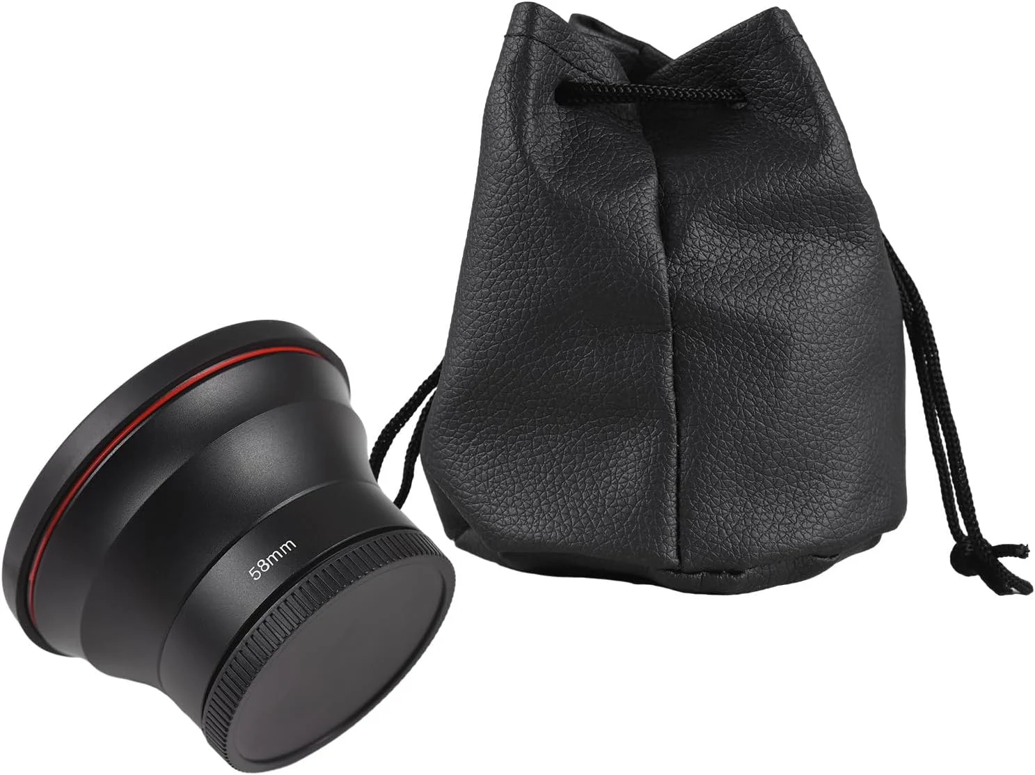 کیت لنز دوربین 58 میلی‌متری Fawoonu با لنز زاویه باز 0.43X + لنز ماکرو آلیاژ آلومینیوم جایگزین لنز دوربین DSLR برای Canon EOS 70D/77D/80D/1100D/700D/650D/600D/550D/300D/100D و برای Canon Rebel