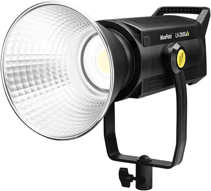 نور ویدئویی ال ای دی دو رنگ LV 2000A 200 وات با توان بالا برای عکاسی 2700K 6500K با قابلیت تنظیم نور، اتلاف حرارت CRI96 TLCI97 66300LUX با مانت بوئنز و 6 جلوه نوری برای پخش زنده