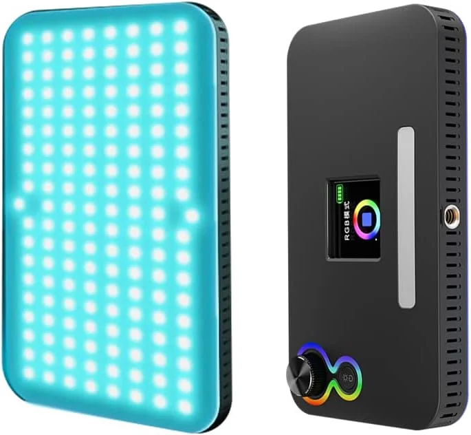 چراغ ال ای دی ال سی دی 44 اینچی برای عکاسی RGB، پنل نرم قابل حمل و دیمر با باتری 3000 میلی آمپر و پورت شارژ USB