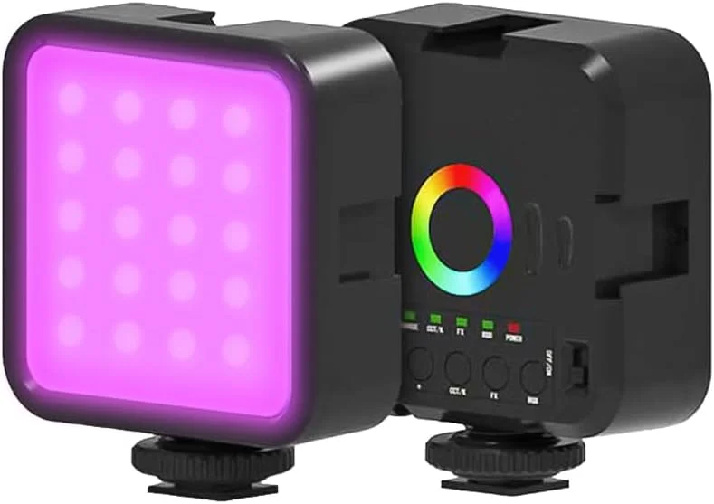 چراغ عکاسی RGB LED قابل تنظیم نور، قابل حمل برای ولاگ با باتری 1200mAh، پورت شارژ USB، 3 پایه نور سرد، 70 لامپ، دمای رنگ 3000K تا 9000K